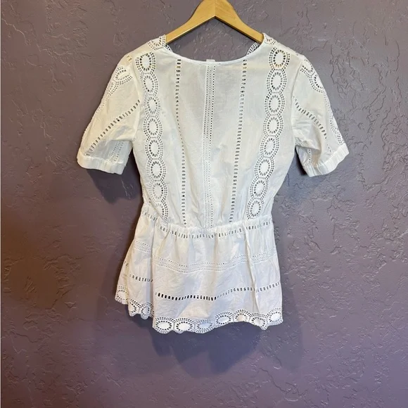 Caslon White Eyelet White Top - S - Picture 2 of 3